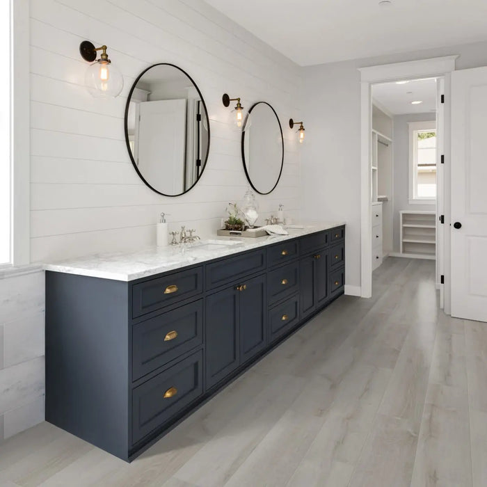 CALI Floors - Windansea Collection - 7.25 in. x 48 in. SPC Flooring - White Aspen Room Scene