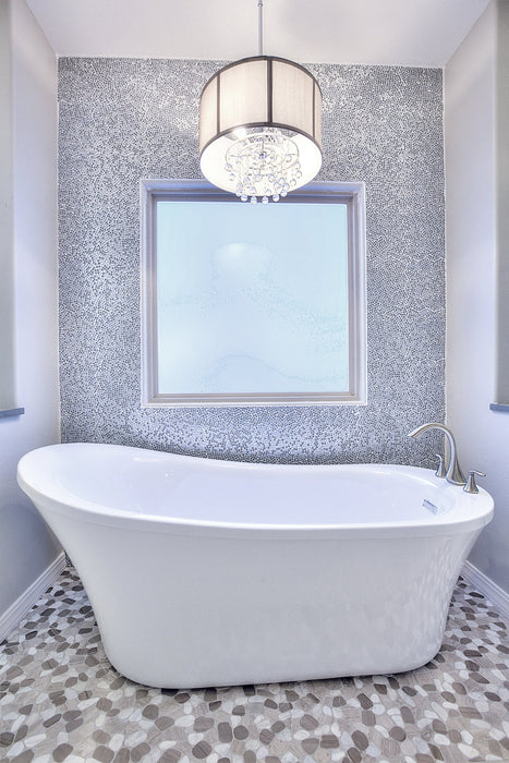Emser Tile - Cultura 12" x 12" Pebbles Mosaic - Winter Installed
