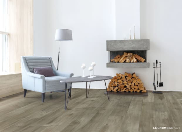 Chesapeake Flooring - Countryside Collection - Engineered Hardwood - Slate Room Scene