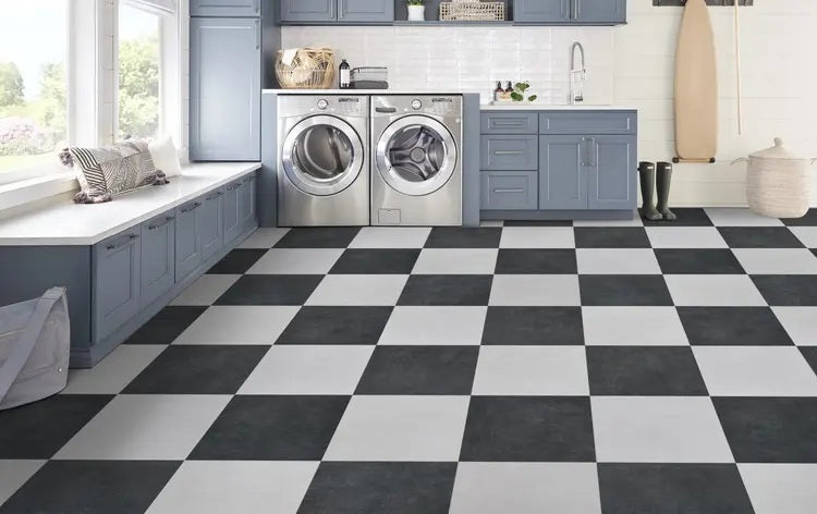 Mannington - ADURA Flex 18" x 18" Villa - Coal floor installation