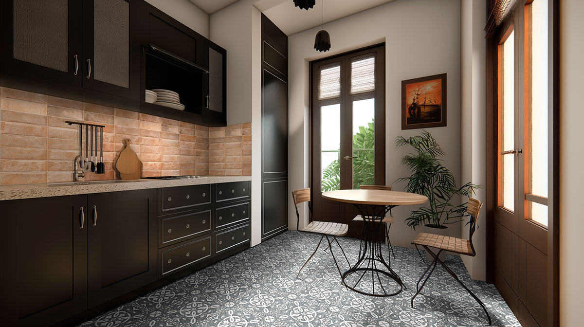 MSI - Trinity 8 in. x 8 in. Porcelain Tile Collection - Constantino Kitchen Install