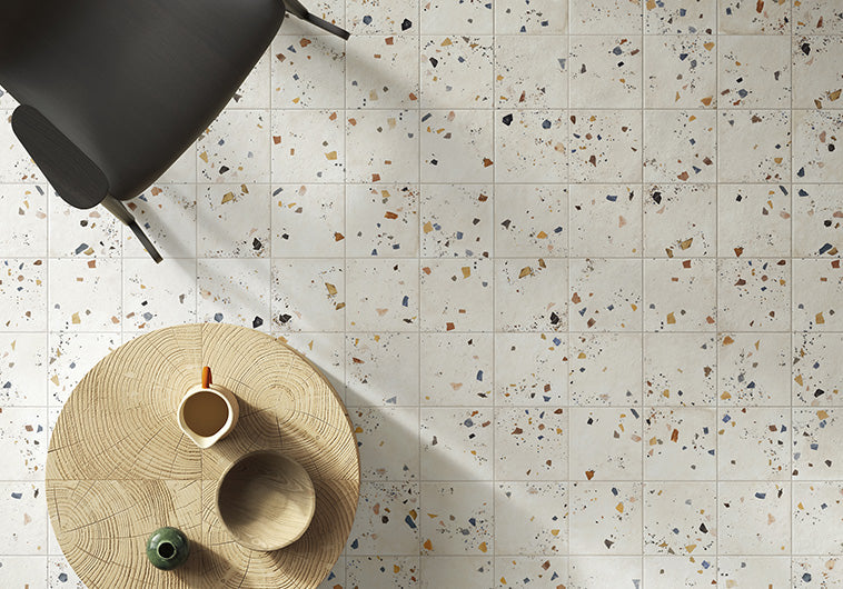 Bellagio - Evellon Collection - 8" x 8" Porcelain Tile - Exploral floor installation