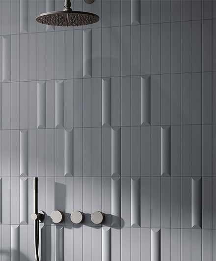 Bellagio - Noelle Collection - 2&quot; x 10&quot; 3D Ceramic Subway Tile - Jayden wall installation
