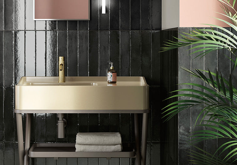 Bellagio - Evellon Collection - 3" x 16" Zellige Subway Tile - Drake wall installation