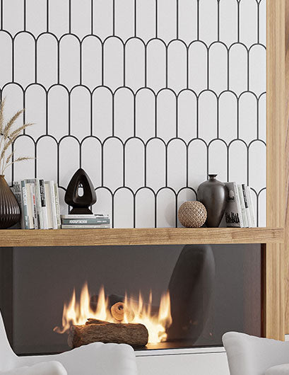 Bellagio - Popsicle Collection - 3" x 9" Ceramic Fan Tile - Blonic wall installation