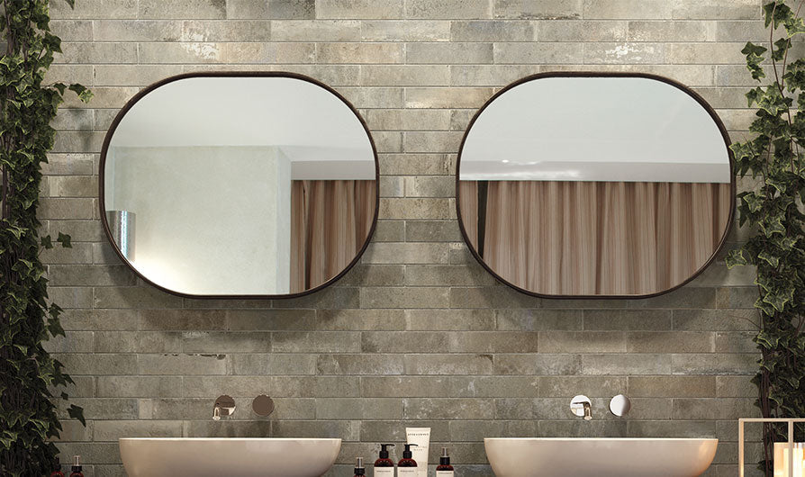 Bellagio - Pintado Collection - 2" x 10" Porcelain Subway Tile - Mogollon wall installation