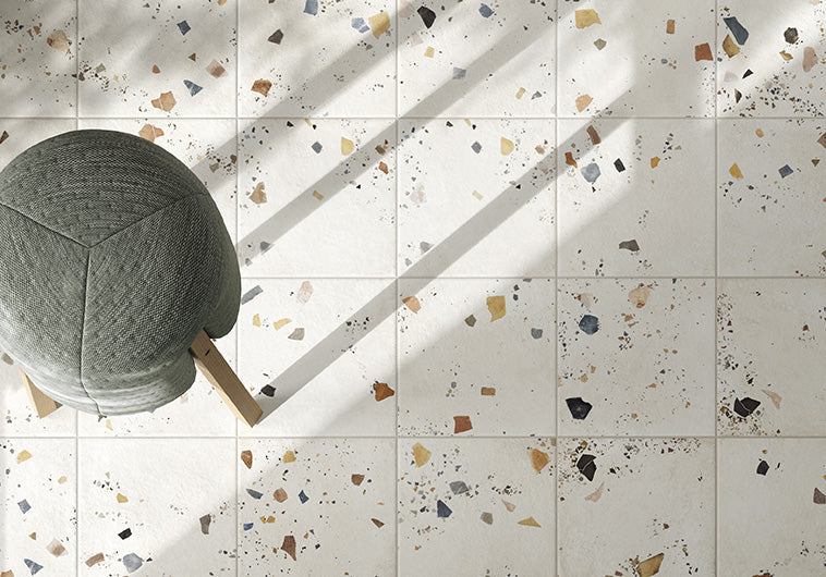 Bellagio - Evellon Collection - 8" x 8" Porcelain Tile - Exploral floor installation