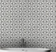 Bellagio - Cucina Italia Collection - 8" x 9" Porcelain Hex Tile - Cesto Di Fiori wall installation