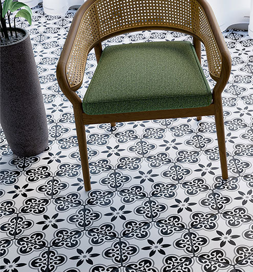 Bellagio - Cucina Italia Collection - 8" x 9" Porcelain Hex Tile - Fieldo Daisa floor installation