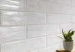 Bellagio - Groove Collection - 3" x 12" Porcelain Tile - Rhythm Ice wall installation