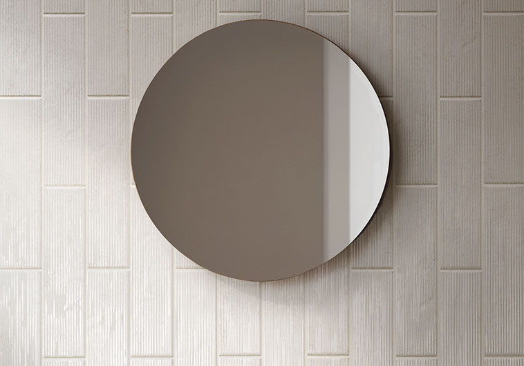 Bellagio - Groove Collection - 3" x 12" Porcelain Tile - Rhythm Ice wall installation