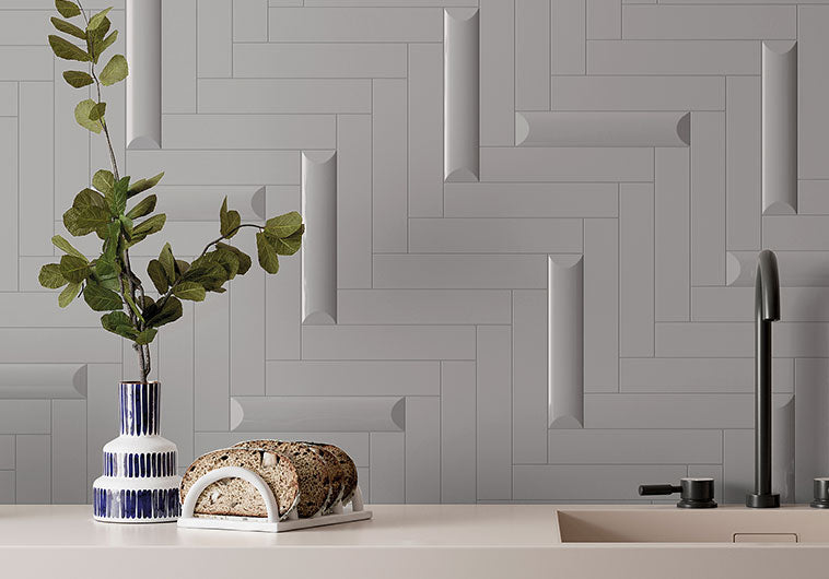 Bellagio - Noelle Collection - 2" x 10" Ceramic Subway Tile - Maevory wall installation