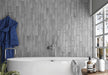 Bellagio - Manacor Collection - 3" x 16" Ceramic Tile - Mercury Grey wall installation