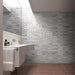 Bellagio - Manacor Collection - 3" x 16" Ceramic Tile - Mercury Grey wall installation