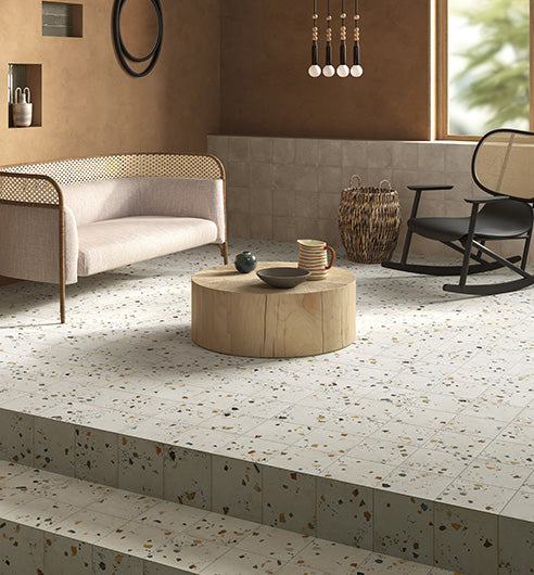Bellagio - Evellon Collection - 8" x 8" Porcelain Tile - Exploral floor installation