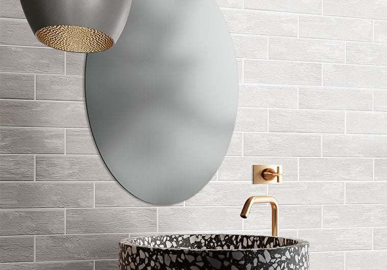 Bellagio - Reya Collection - 3" x 12" Porcelain Tile - Zorro wall installation