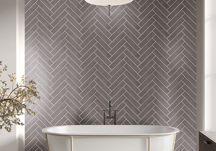 Bellagio - Reya Collection - 3" x 12" Porcelain Tile - Teja wall installation