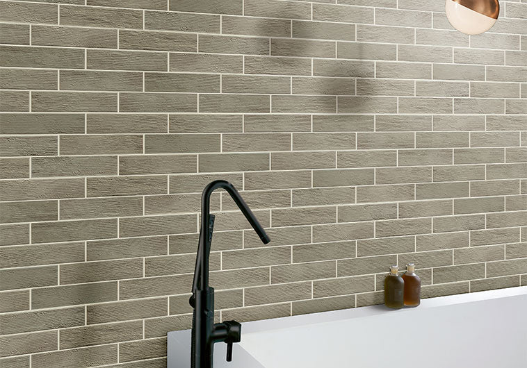 Bellagio - Reya Collection - 3" x 12" Porcelain Tile - Verdura wall installation