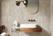 Bellagio - Calco Collection - 3" x 12" Porcelain Tile - Strata wall installation