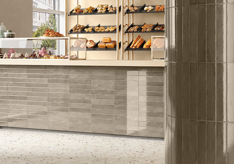 Bellagio - Evellon Collection - 3" x 16" Zellige Subway Tile - Birgon wall installation