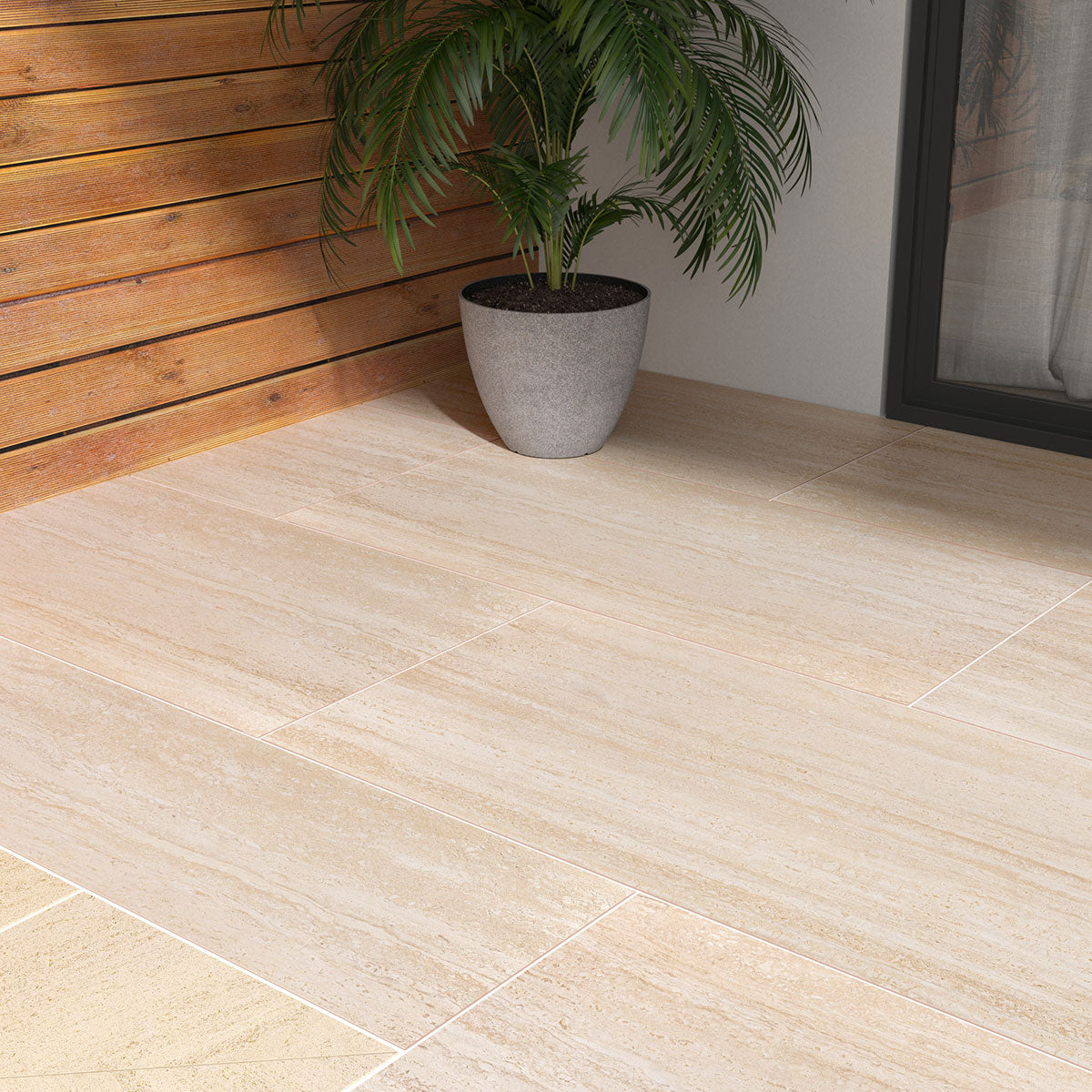 MSI - Cordova - 24 in. x 48 in. - Porcelain Tile Paver - Matte - Avorio Installed