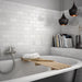 Mosaic & Tile Depot - Cottage 3" x 12" Ceramic Tile - White wall installation