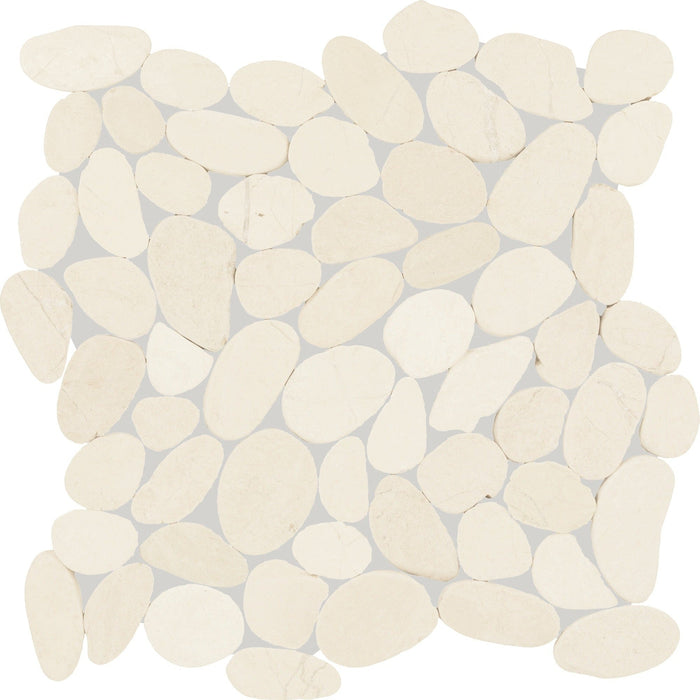Daltile - Pebble Oasis Natural Stone Mosaic - Flat Pebble - Icicle