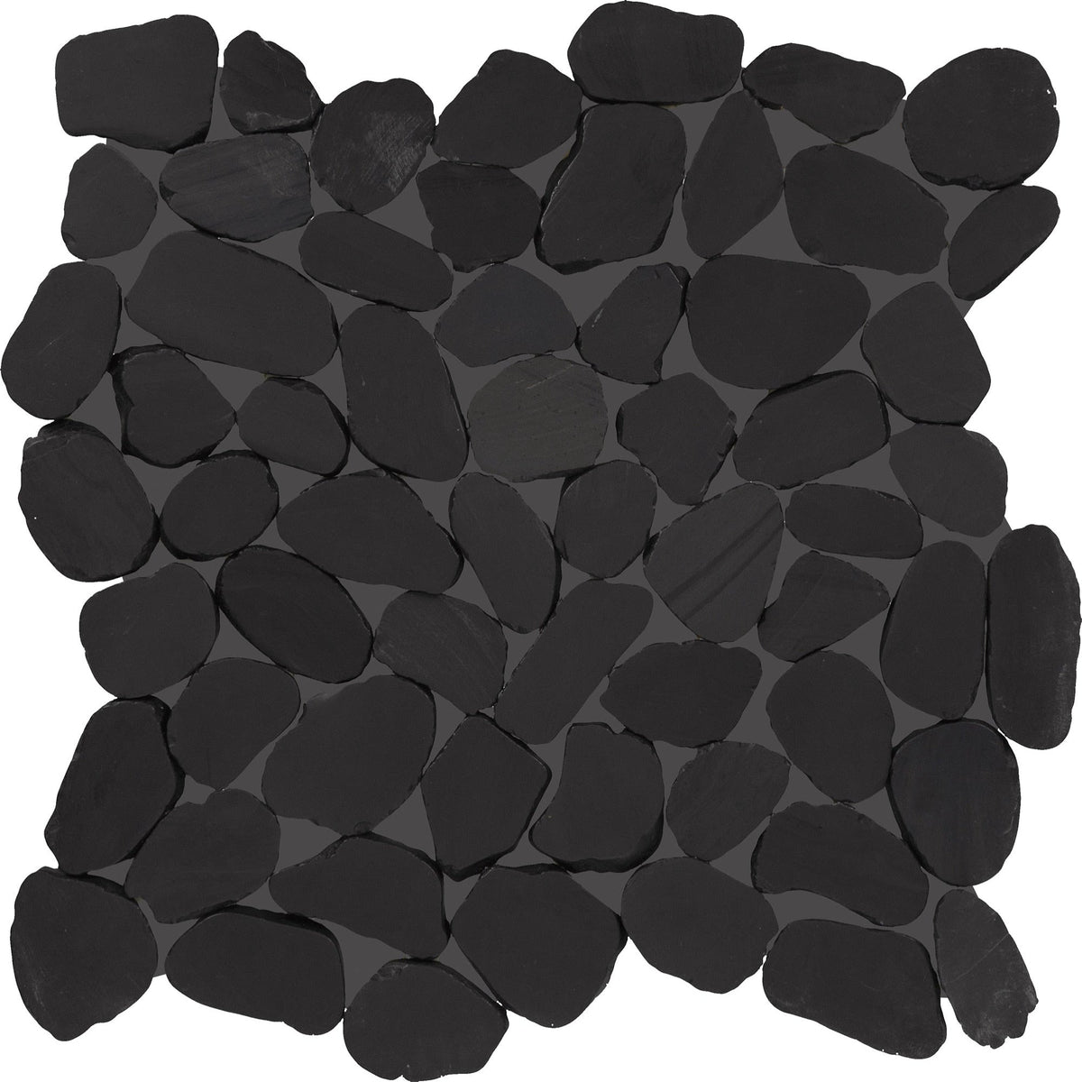 トップス pellicule sp motif stone PK black Daltile - Pebble Oasis Natural Stone Mosaic - Flat Pebble - Stark
