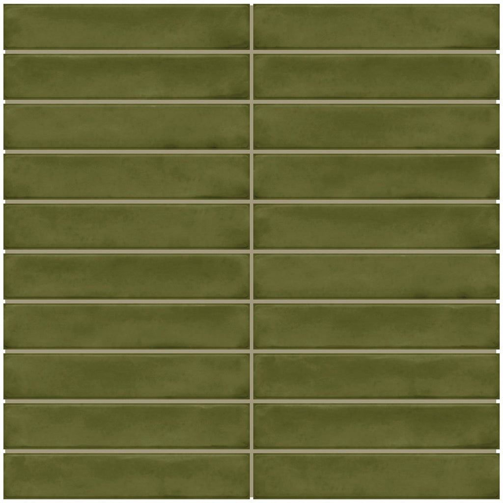 Daltile - Artcrafted 1 in. x 6 in. Ceramic Mosaic - Fern — Floorzz