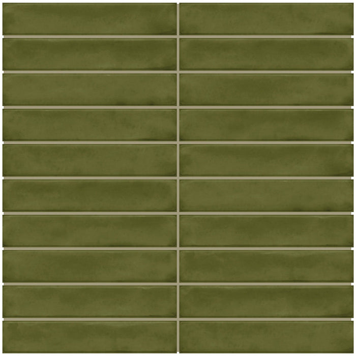 Daltile - Artcrafted 1 in. x 6 in. Ceramic Mosaic - Fern