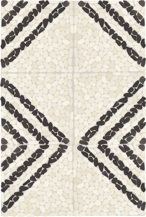 Daltile - Pebble Oasis Natural Stone Mosaic - Striped Pebble - Icicle