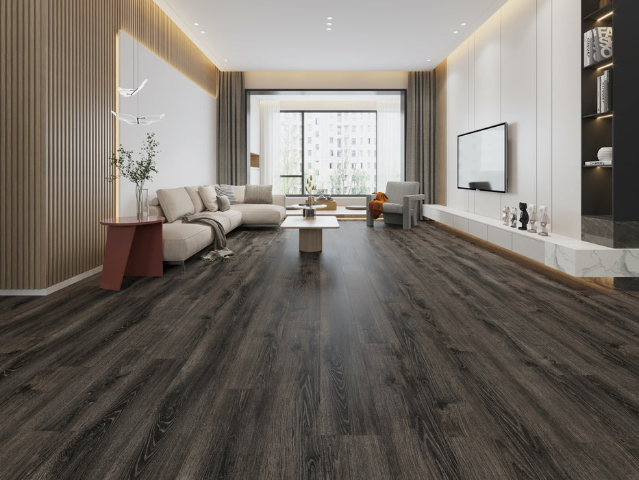 Create Flooring - Contour Collection 9 in. x 48 in. Glue Down Luxury Vinyl Plank - Boutique Grey Room