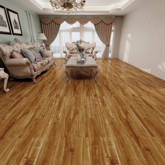 Create Flooring - Serene Scapes - 9 in. x 60 in. WPC Core Luxury Vinyl - American Cherry Room Scene