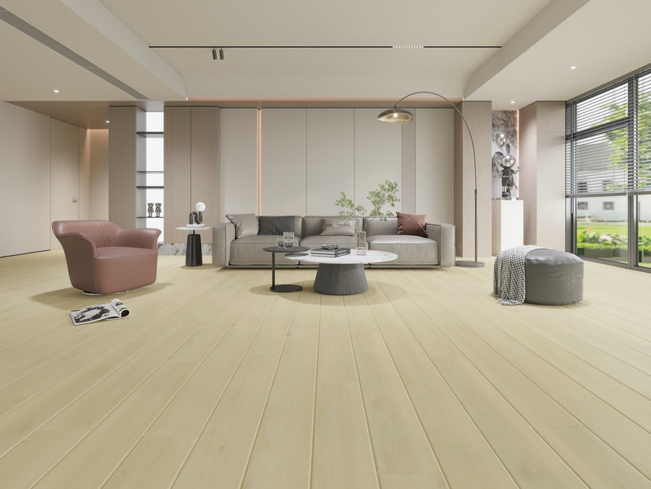 Create Flooring - Serene Scapes - 9 in. x 60 in. WPC Core Luxury Vinyl - Starry Night Room Scene