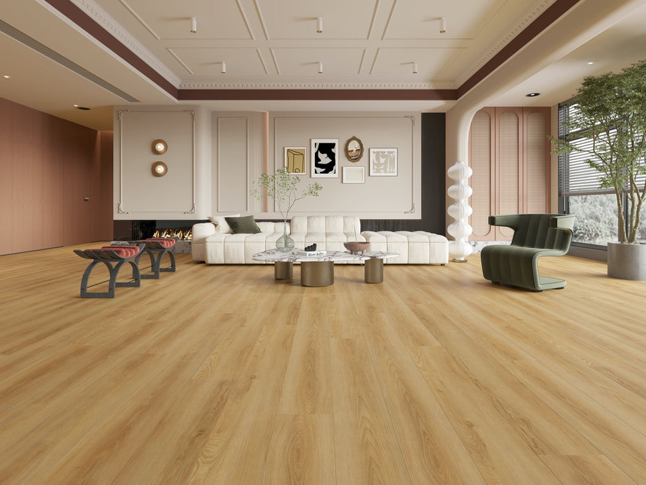 Create Flooring - Sparta Diamond - 9 in. x 72 in. WPC Core Luxury Vinyl - Alabaster Installed
