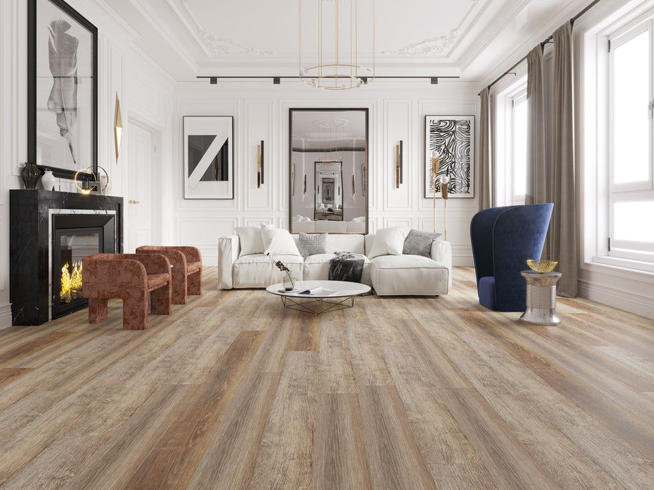 Create Flooring - Sparta Diamond - 9 in. x 72 in. WPC Core Luxury Vinyl - Manor Oak Installed