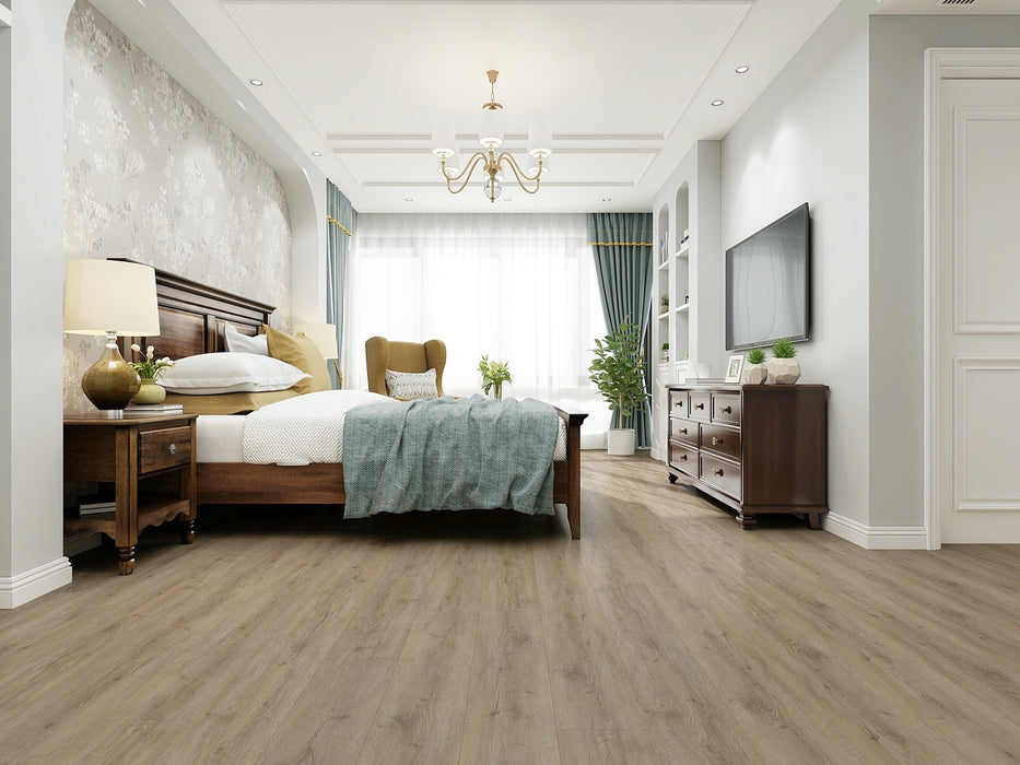 Create Flooring - Sparta Diamond - 9 in. x 72 in. WPC Core Luxury Vinyl - Sandalwood Room Scene