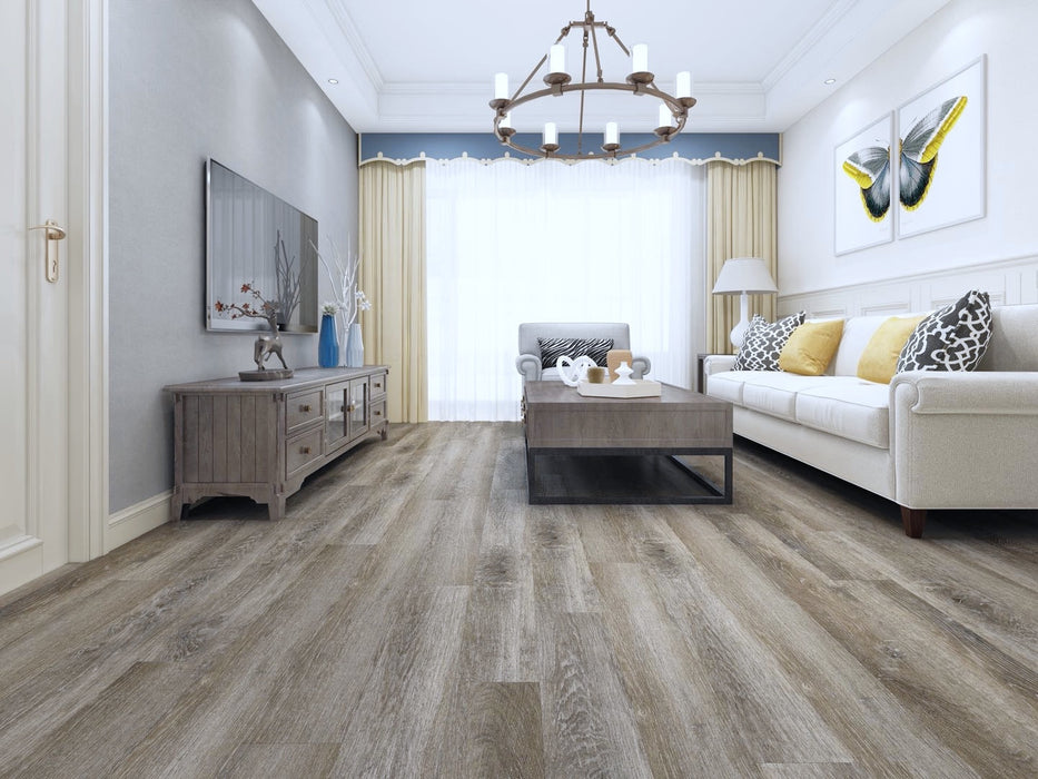 Create Flooring - Sparta Diamond - 9 in. x 72 in. WPC Core Luxury Vinyl - Weathered Oak Installed