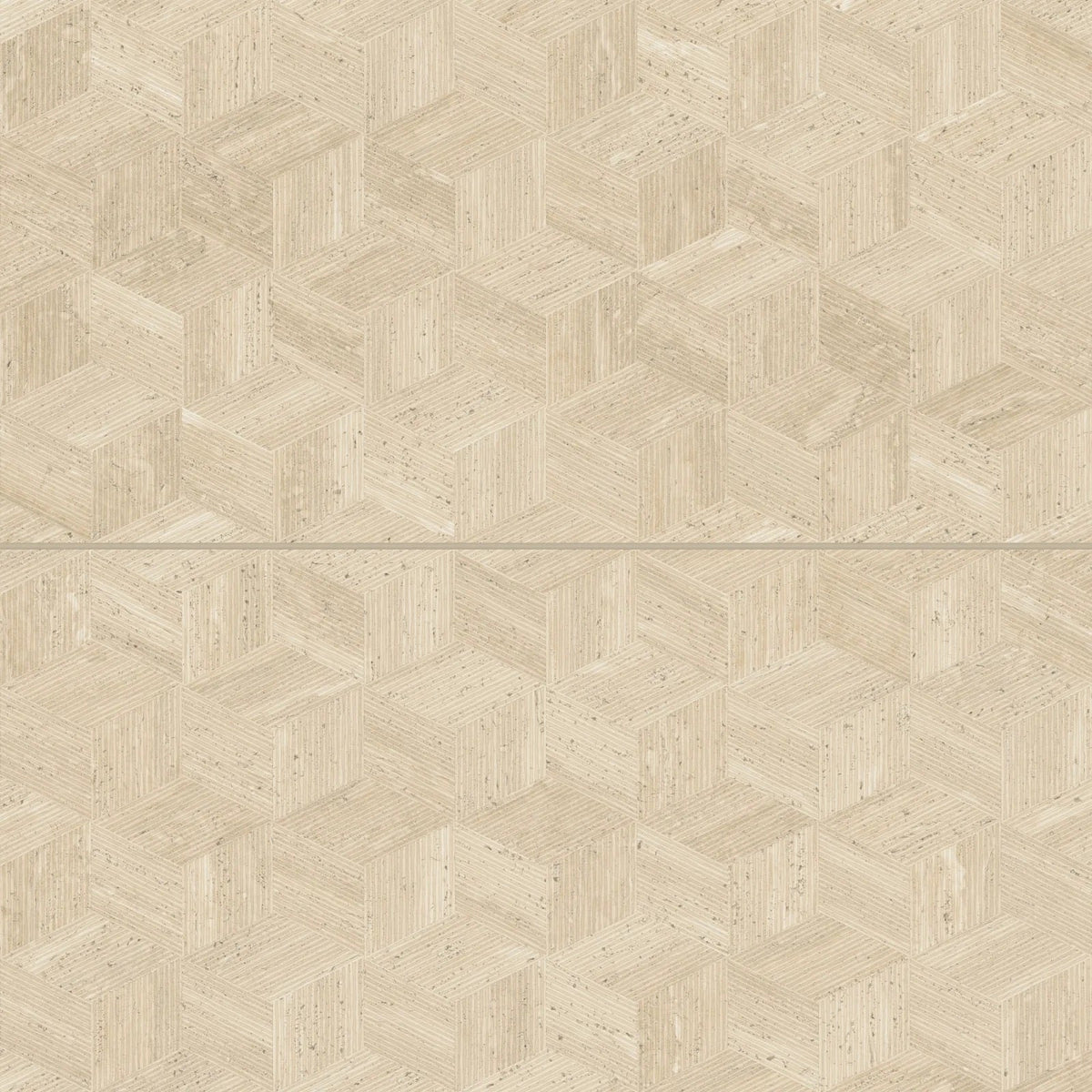 Bedrosians - Sensi Roma 24&quot; x 48&quot; Satin Porcelain Cube Deco Tile - Cream