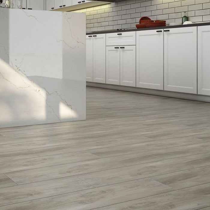 Arizona Tile - Aequa Series - 8" x 32" Porcelain Tile - Cirrus floor installation