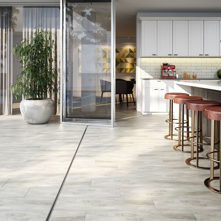 Arizona Tile - Aequa Series - 8&quot; x 32&quot; Porcelain Tile - Cirrus floor installation