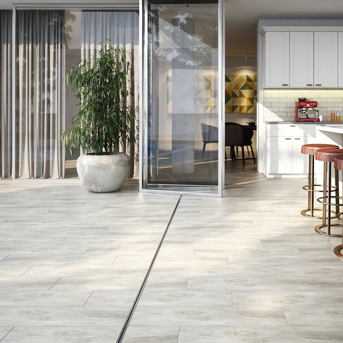 Arizona Tile - Aequa Series - 8" x 32" R11 Anti Slip Porcelain Tile - Cirrus floor installation