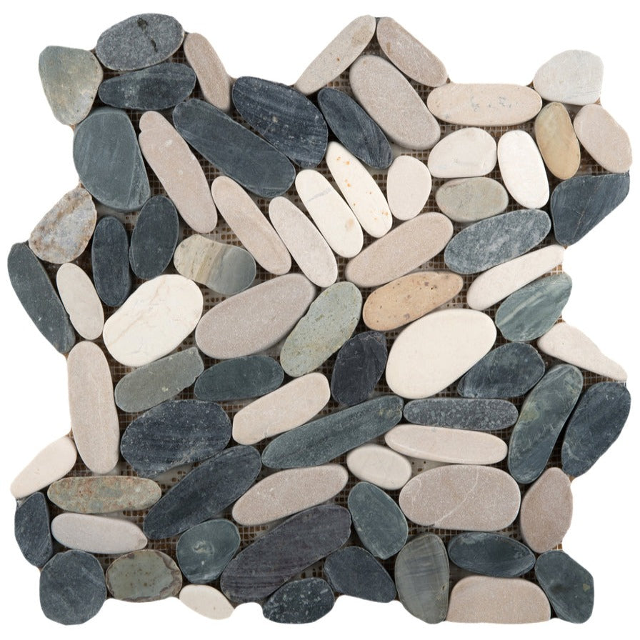 Emser Tile - Venetian Pebbles - 12&quot; x 12&quot; Stone Mosaic - 4 Color