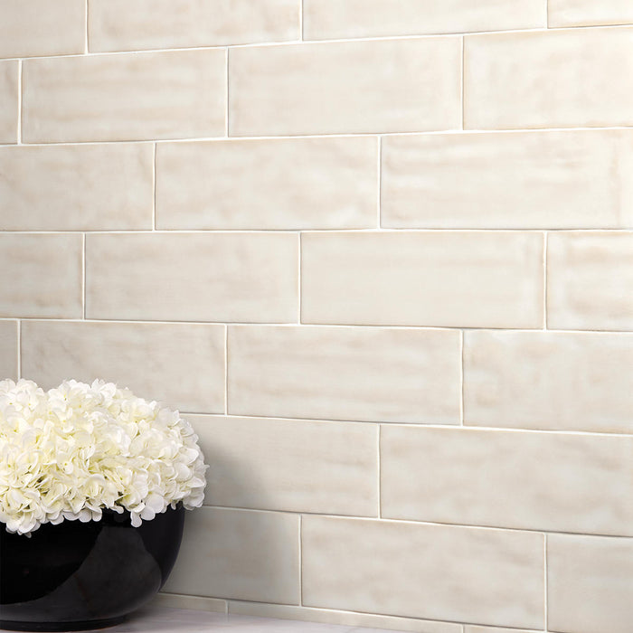 Daltile - Nu Bare - 4 in. x 12 in. - Glossy Ceramic Wall Tile - Bone Installed