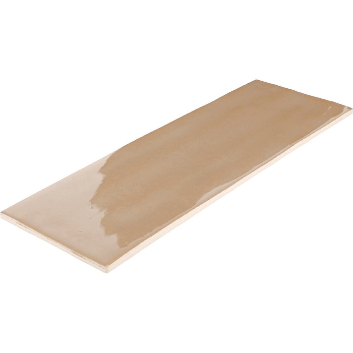 Daltile - Nu Bare - 4 in. x 12 in. - Glossy Ceramic Wall Tile - Caramel Angled