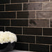 Daltile - Nu Bare - 4 in. x 12 in. - Glossy Ceramic Wall Tile - Ebony Installed
