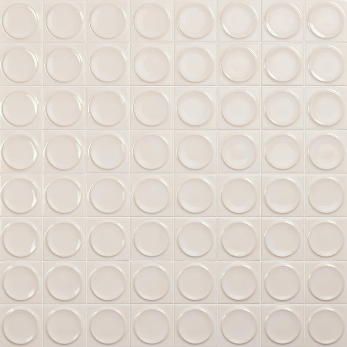 Daltile - Nu Bare - 4 in. x 4 in. Circle - Glossy Ceramic Wall Tile - Bone Variation