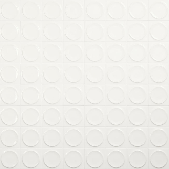 Daltile - Nu Bare - 4 in. x 4 in. Circle - Glossy Ceramic Wall Tile - Powder Variation