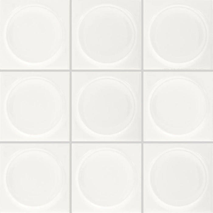Daltile - Nu Bare - 4 in. x 4 in. Circle - Glossy Ceramic Wall Tile - Powder