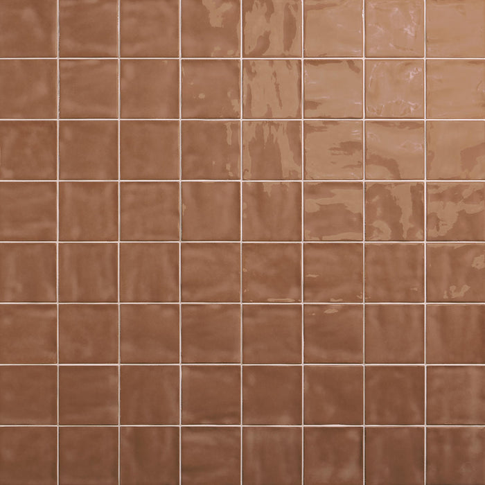 Daltile - Nu Bare - 4 in. x 4 in. - Glossy Ceramic Wall Tile - Cocoa Variation